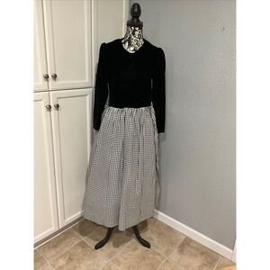 Dress Velvet Taffeta Gown Prom full skirt Midi Sz med